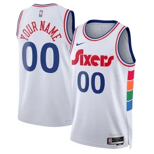 Fantástico Duradero Philadelphia 76ers Nike Unisex 2024/25 Custom Swingman Jersey City Edition White